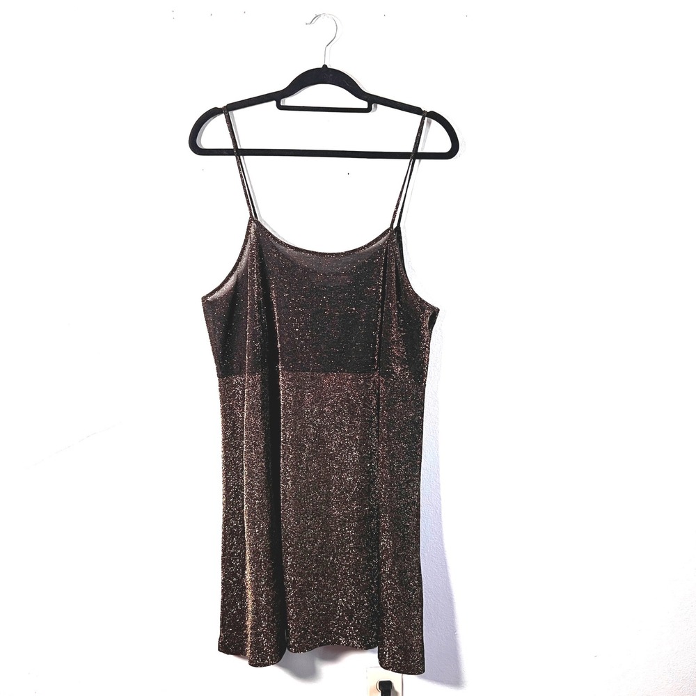 Vintage Y2K Gold‎ Lace Slip Dress 90s 2000s Romantic Coquette XL